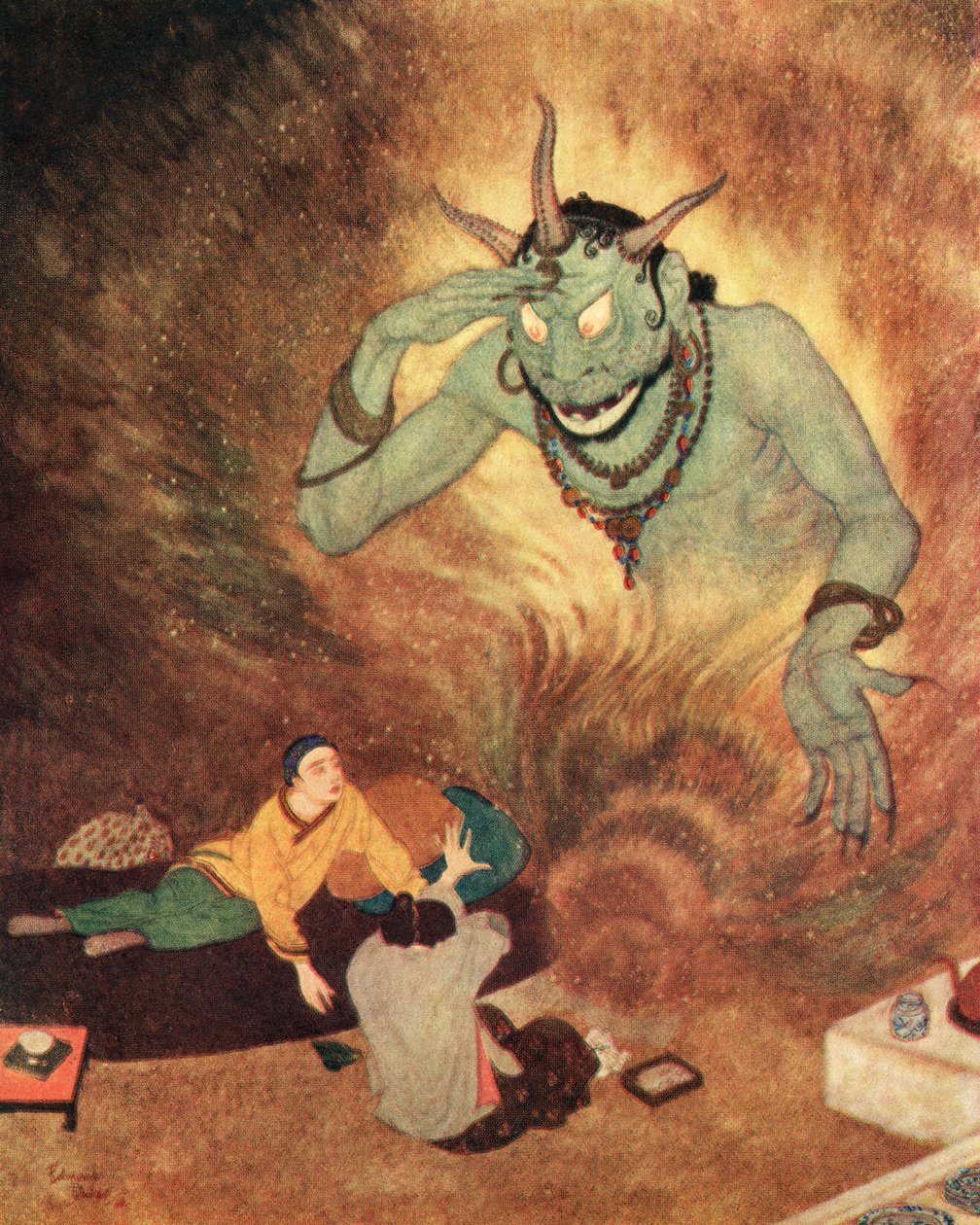 Aladdin és az Efrite, illusztráció az 