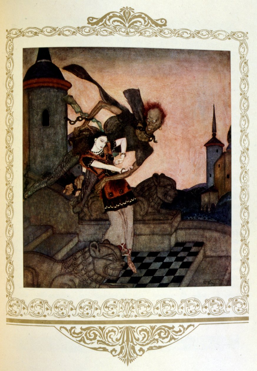 Illusztráció "A fogoly hercegnő. Szerbia", Dulac. alkotó: Edmund Dulac