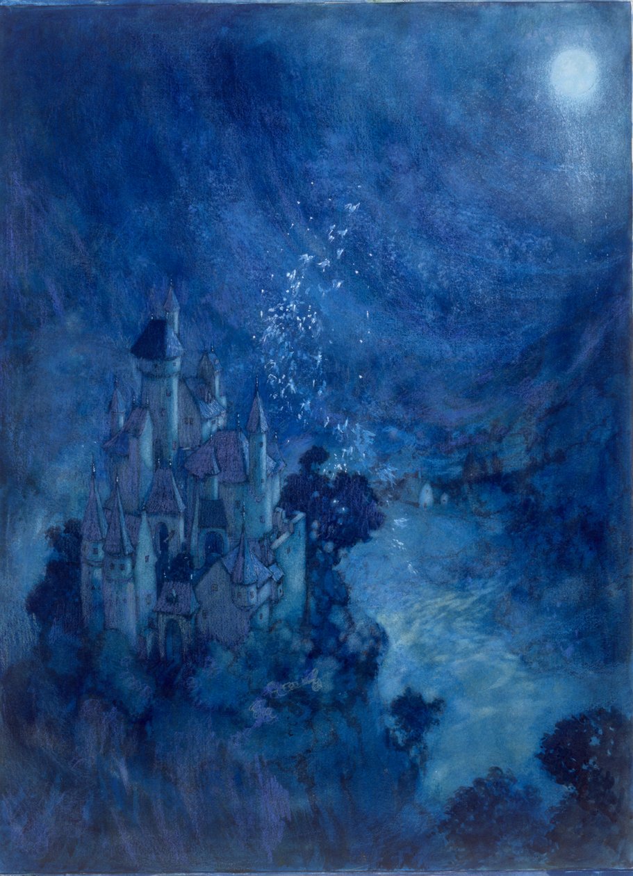 Éjszakai tornyok (akvarell, papír) alkotó: Edmund Dulac