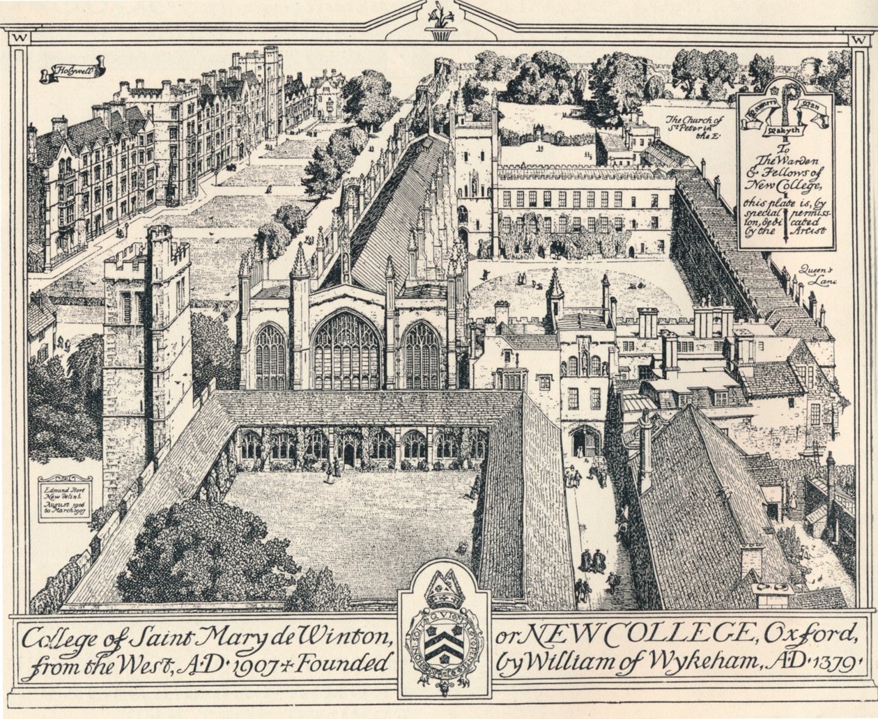 New College, Oxford, 1905 alkotó: Edmund Hort New