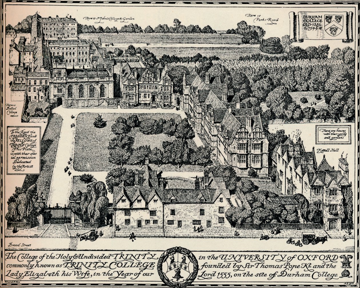Trinity College, Oxford, 1905 alkotó: Edmund Hort New