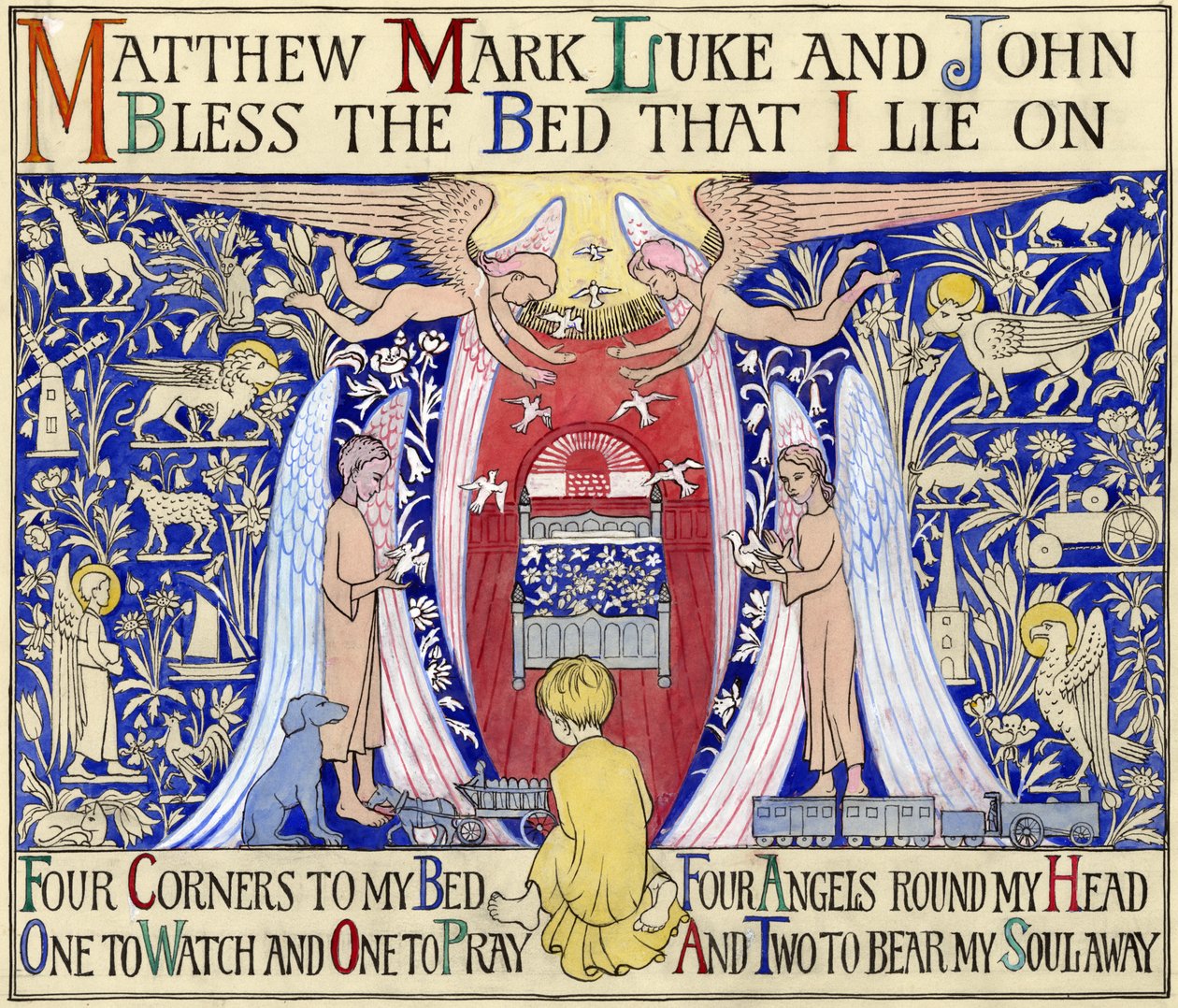 Matthew, Mark, Luke & John, 1935 körül (gouache papíron) alkotó: Edmund Hunter