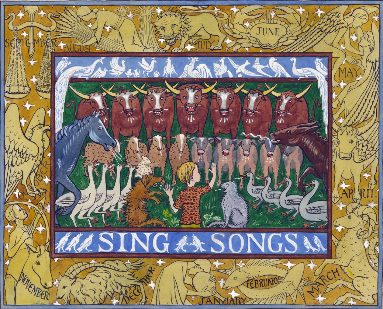 Sing Songs, 1935 körül (guache papíron) alkotó: Edmund Hunter