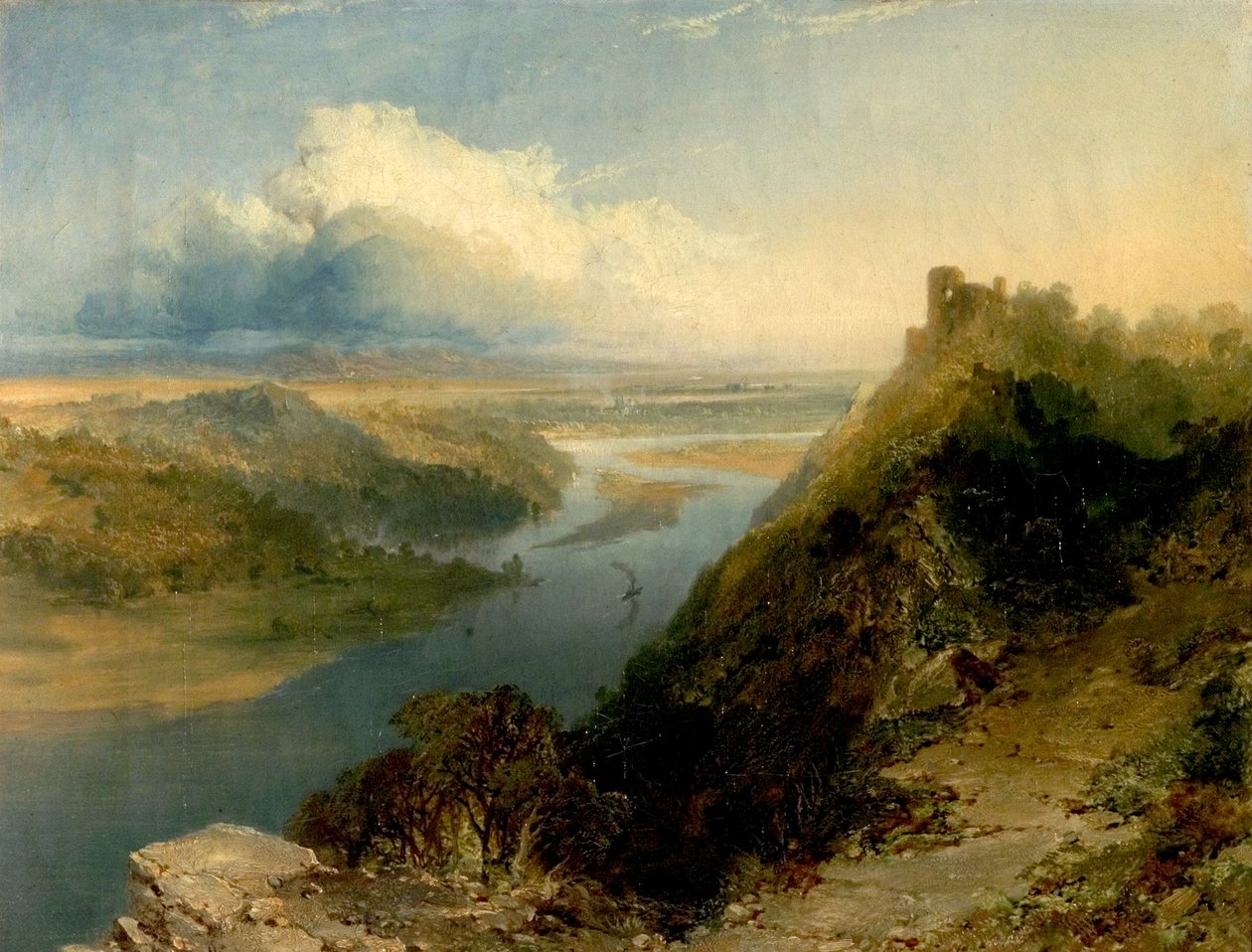 Arundel kastély, West Sussex és Stream, 1855 alkotó: Edmund John Niemann