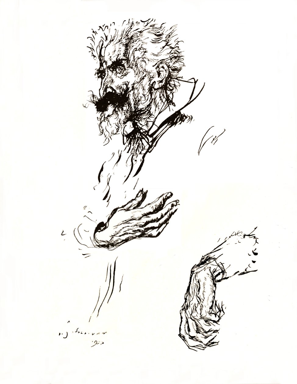 Don Quijote. Tollvázlat a Line: An Art Study-ból, 1923 alkotó: Edmund Joseph Sullivan