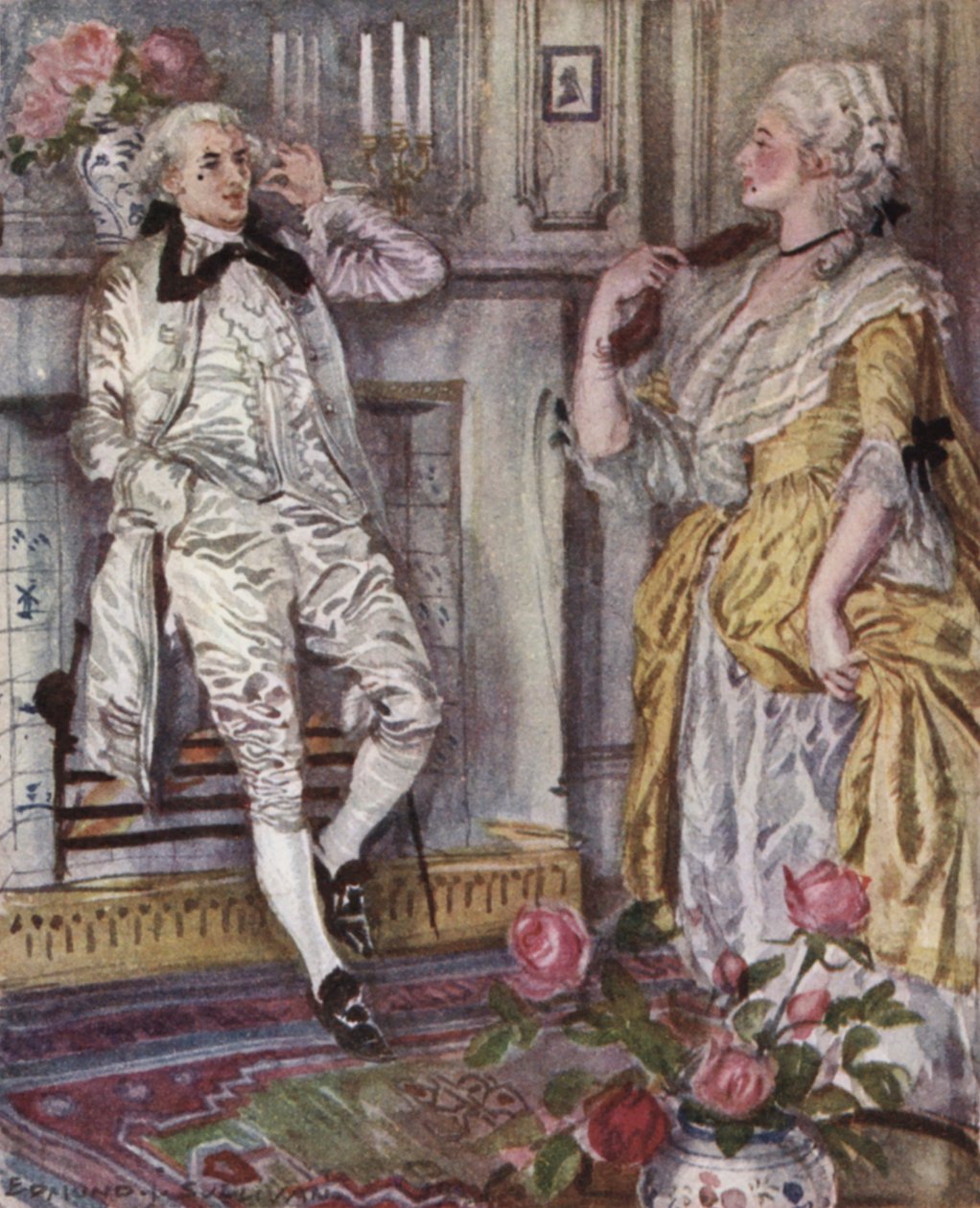 Illusztráció: Oliver Goldsmith Wakefield helytartójához (színes litó) alkotó: Edmund Joseph Sullivan