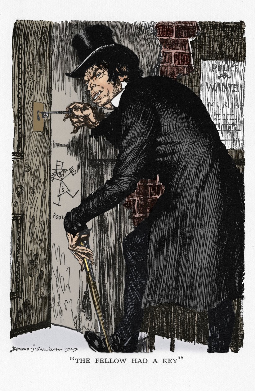 Jelenet Dr. Jekyll és Mr. Hyde furcsa esetéből, Robert Louis Stevenson, 1927 alkotó: Edmund Joseph Sullivan