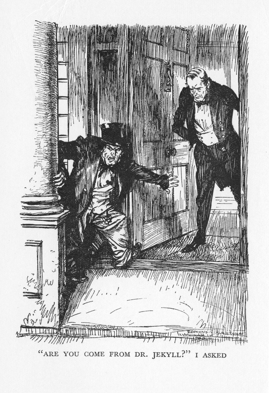 Jelenet Dr. Jekyll és Mr. Hyde furcsa esetéből, Robert Louis Stevenson, 1927 alkotó: Edmund Joseph Sullivan