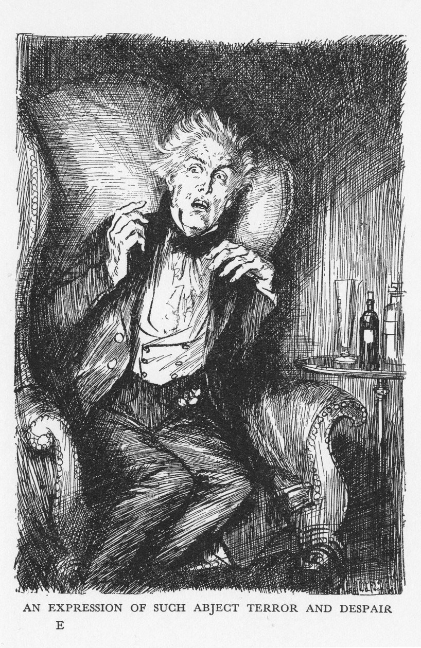 Jelenet Dr. Jekyll és Mr. Hyde furcsa esetéből, Robert Louis Stevenson, 1927 alkotó: Edmund Joseph Sullivan
