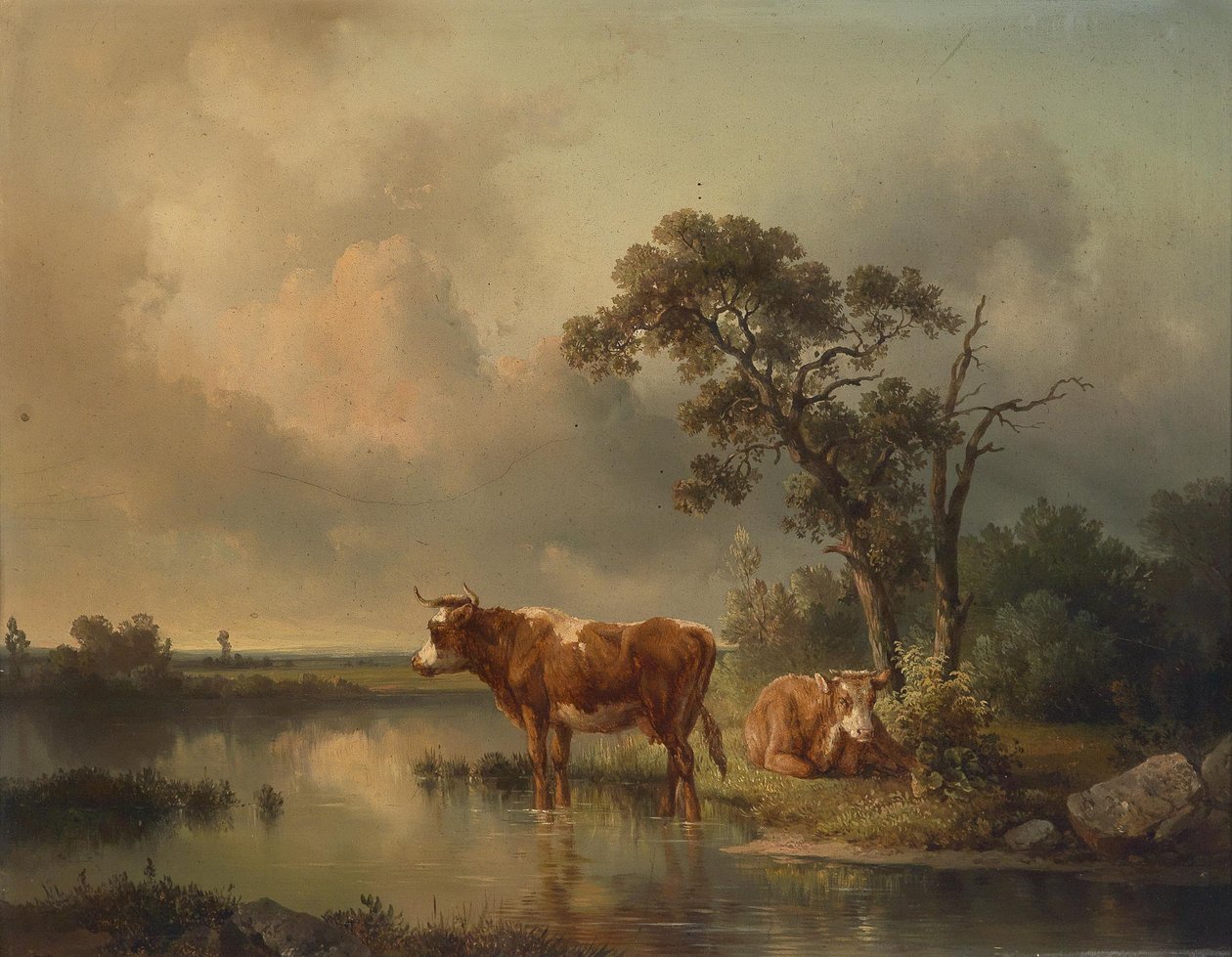 Edmund Mahlknecht teheneket pihentet a tónál 1854 alkotó: Edmund Mahlknecht