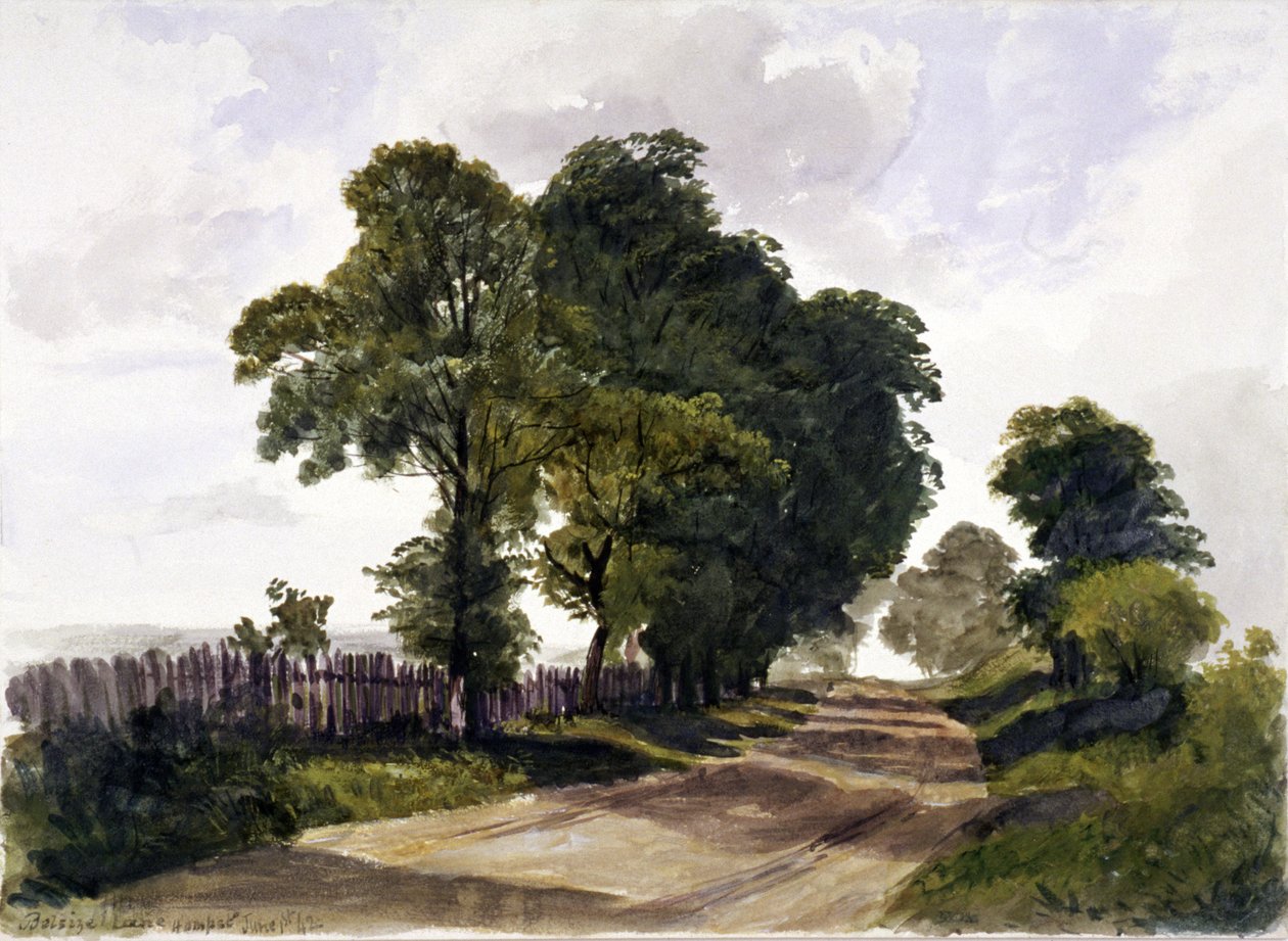 Belsize Lane, Hampstead, London, 1842 alkotó: Edmund Marks
