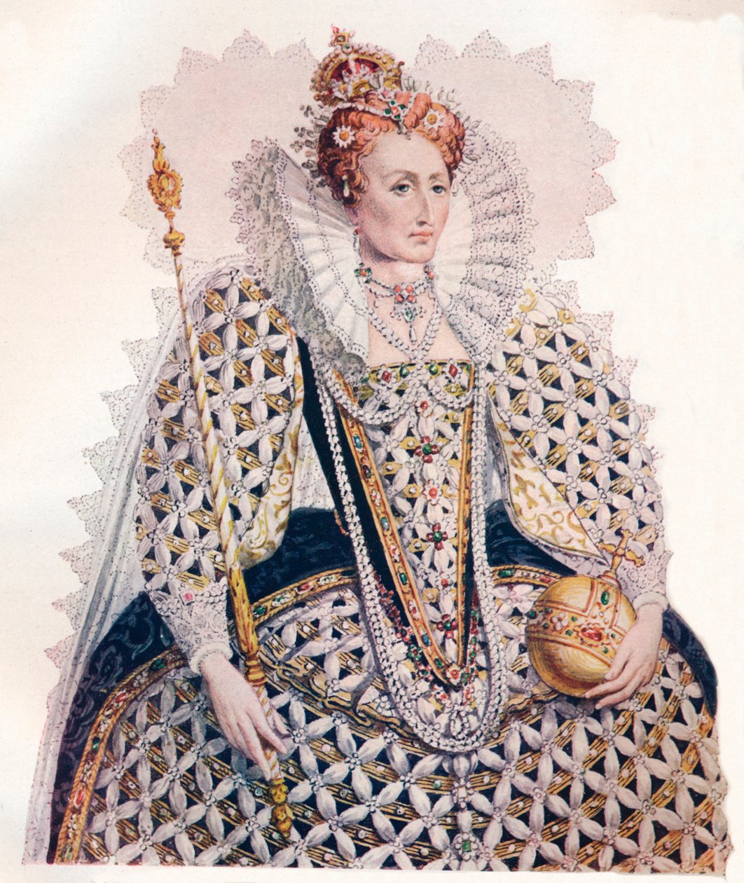 Erzsébet, angol királynő, a spanyol armada legyőzése, 1588, 1902 alkotó: Edmund Thomas Parris