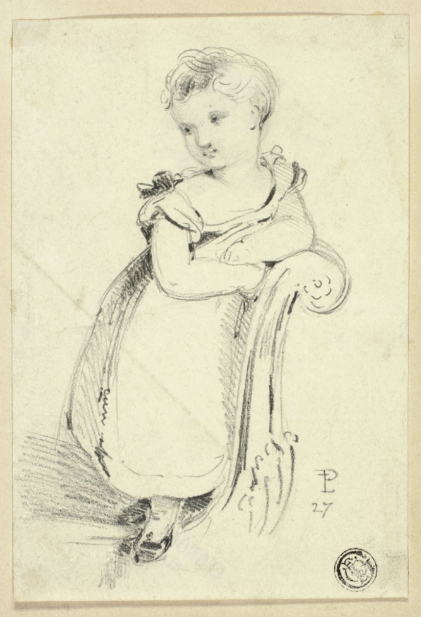 Kislány áll a kanapén (recto); töredék: Hátul egy nő feje (hátlap) alkotó: Edmund Thomas Parris