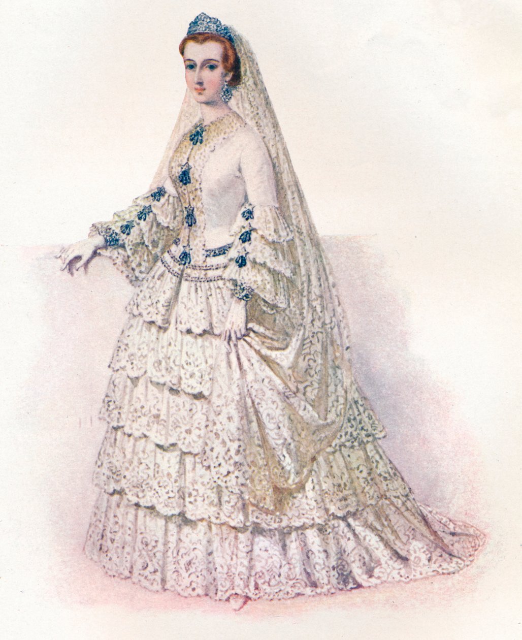 Eugenie császárné menyasszonyi ruhájában, 1853, 1902 alkotó: Edmund Thomas Parris