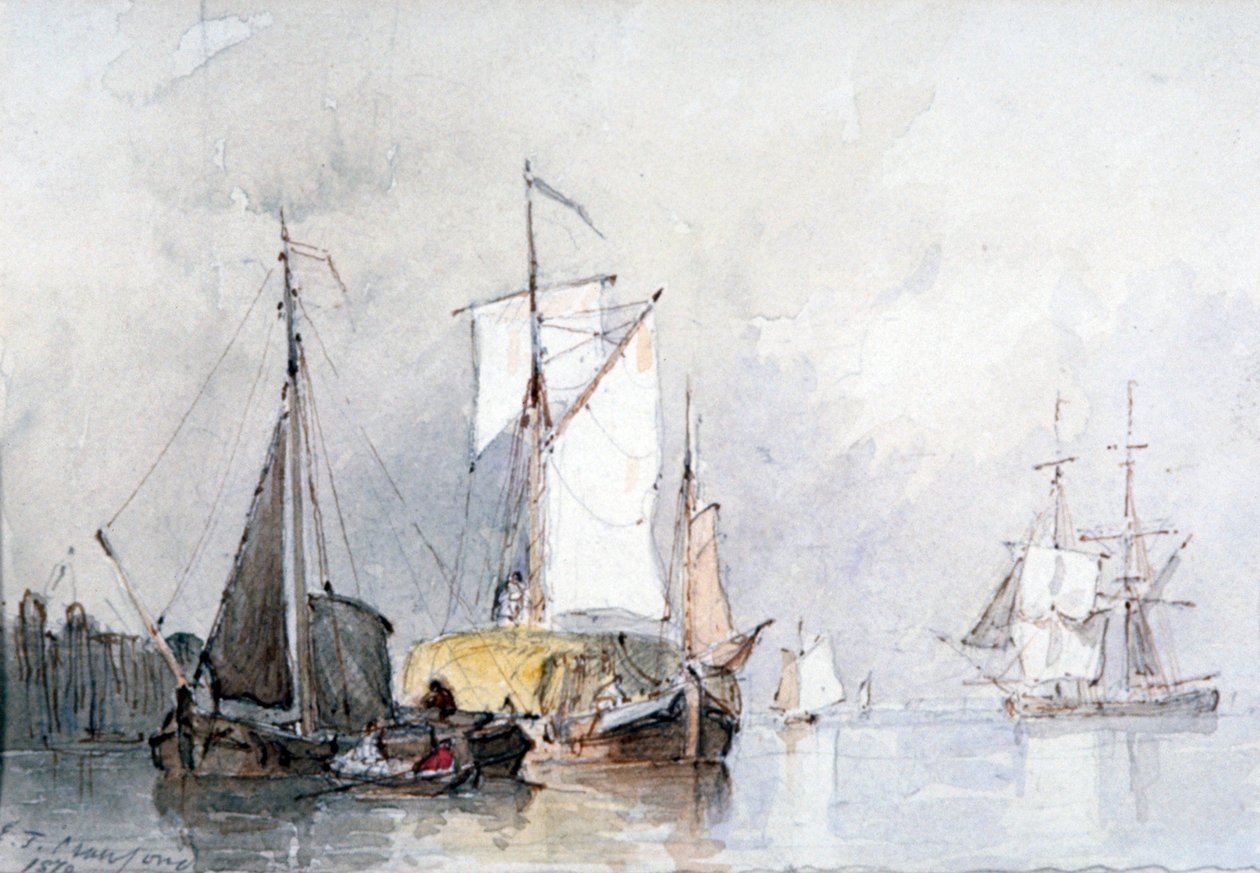 „Egy holland szénabárka”, 1870 alkotó: Edmund Thornton Crawford