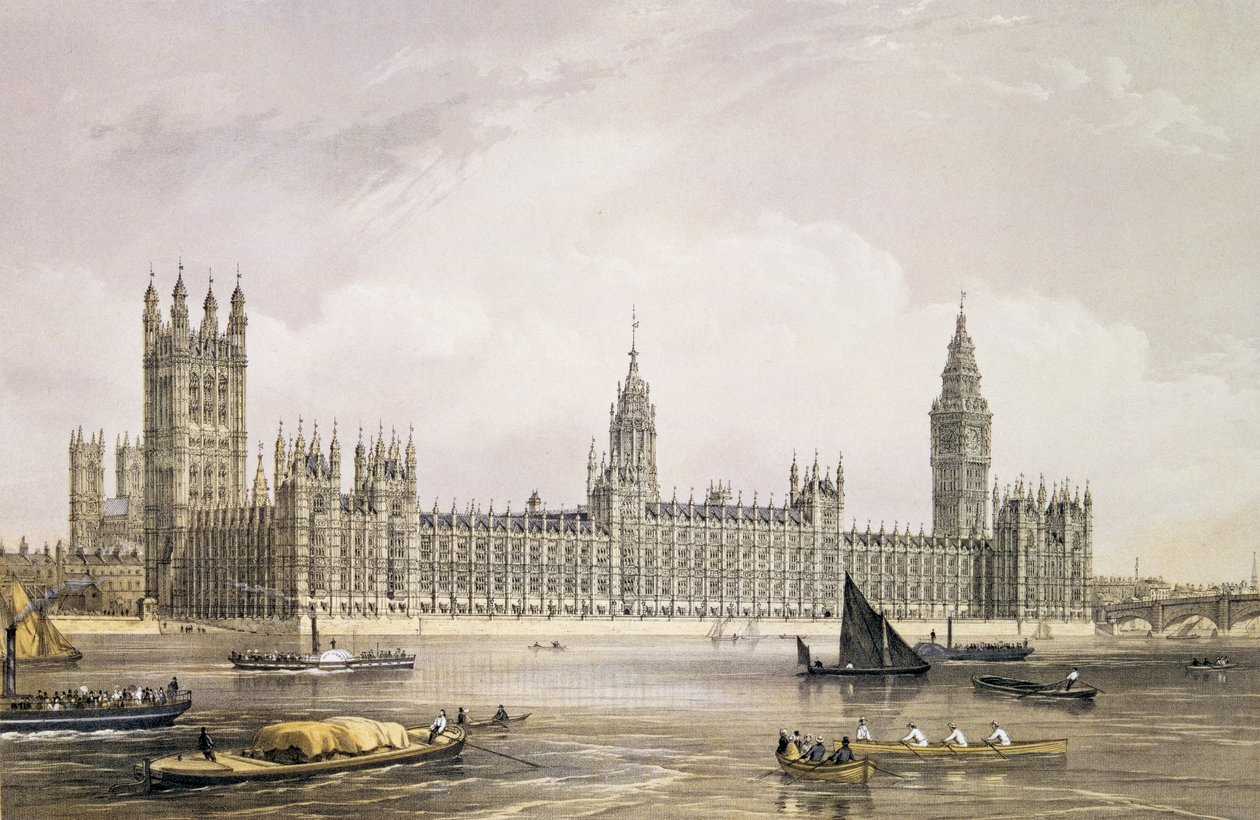 The New Houses of Parliament, metszett Thomas Picken (fl.1838-d.1870) pub. 1852, Lloyd Bros. und Co. (litográfia) alkotó: Edmund Walker