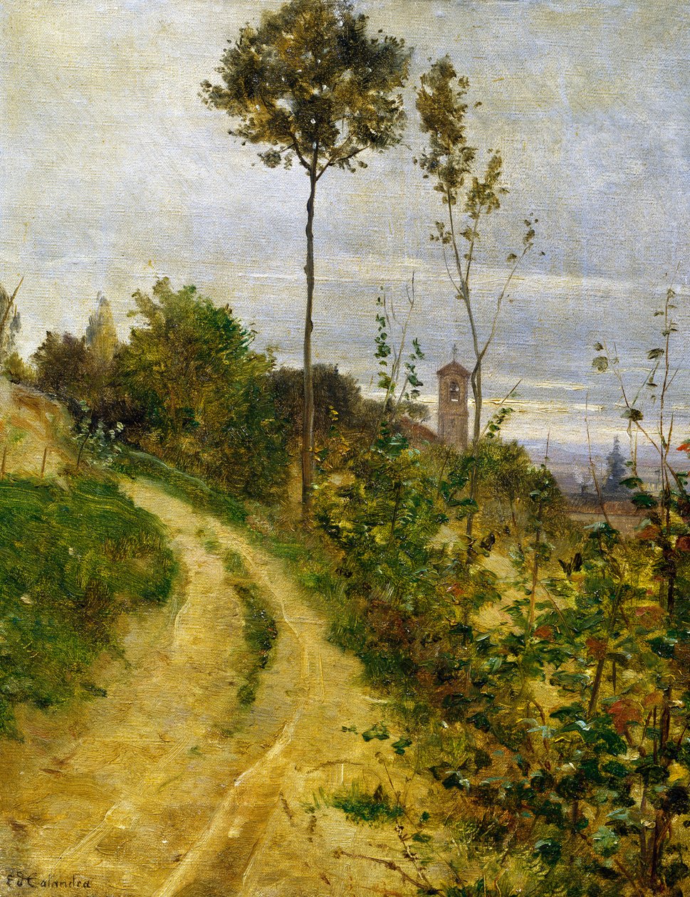 Hill road (olaj, vászon) alkotó: Edoardo Calandra