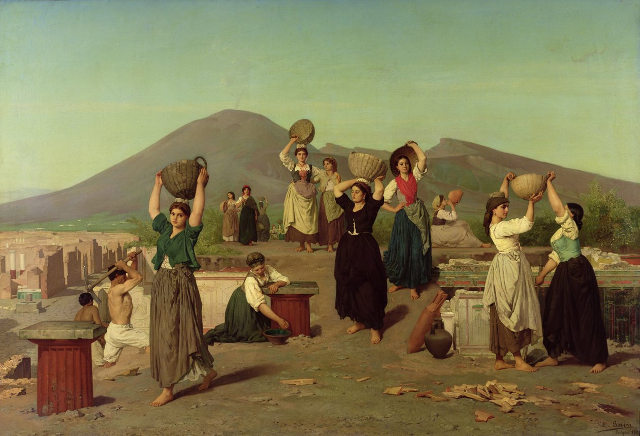 A pompeii ásatások, 1865 alkotó: Edouard Alexandre Sain