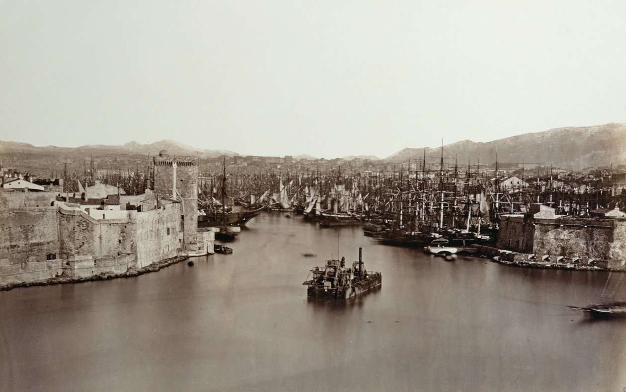 Marseille kikötője, 1859 körül alkotó: Edouard Denis Baldus