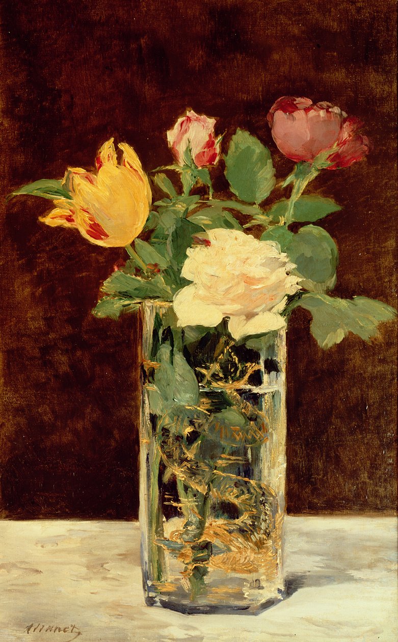 Rózsák és tulipánok vázában, 1883 alkotó: Édouard Manet