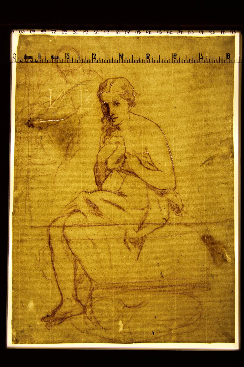 A La Toilette, 1860 áteresztett fényképe (kréta papíron) (lásd még: 5838671-2) alkotó: Édouard Manet