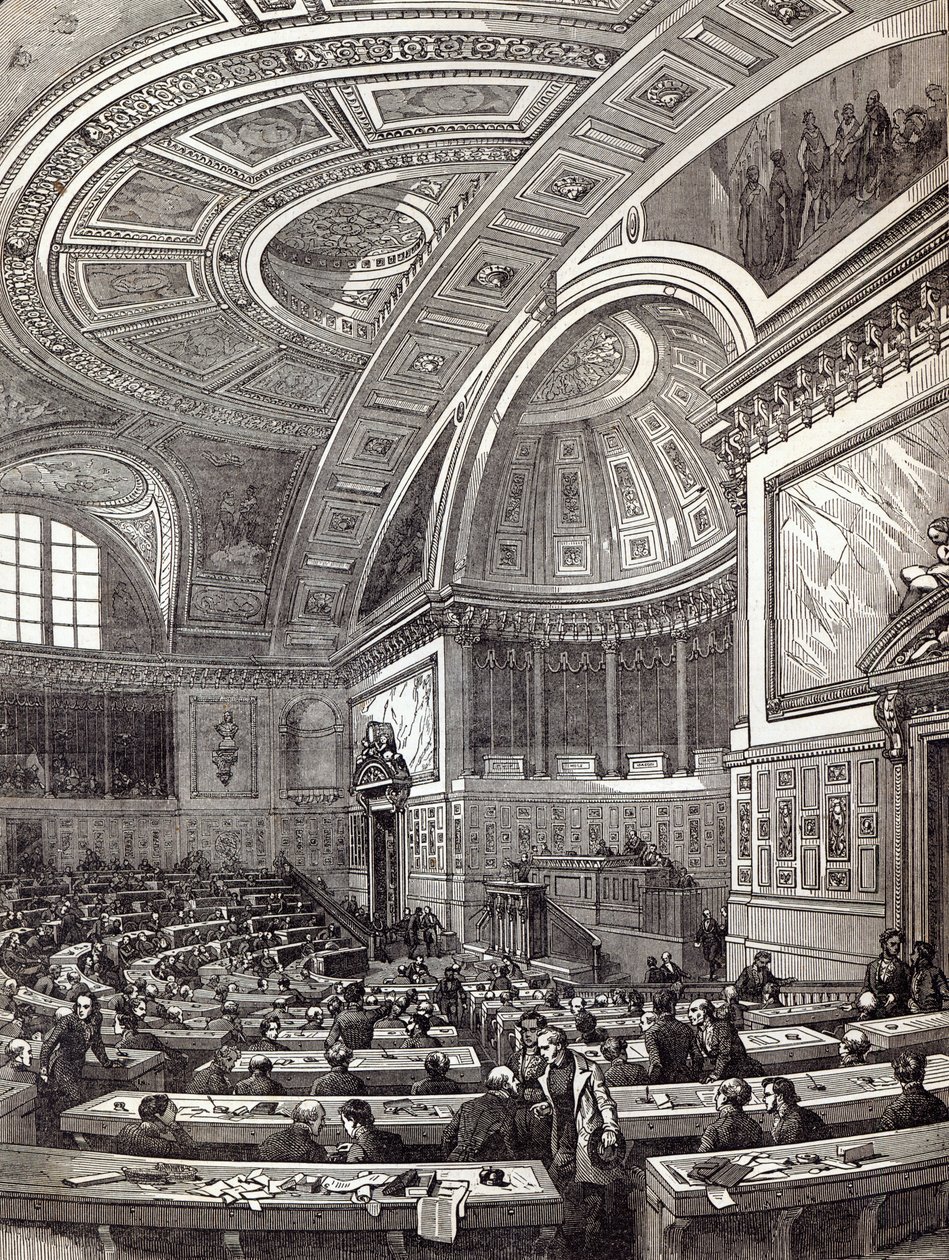 A French Chamber of Peers, a The Illustrated London Newsból, 1845. február 1 alkotó: Edouard Renard