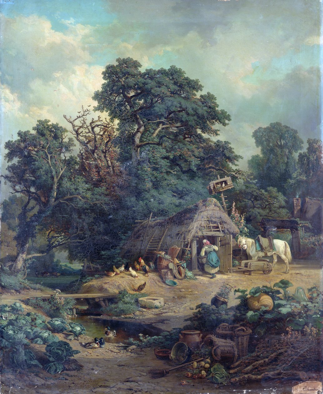 Paraszti táj alkotó: Edouard Theophile Blanchard