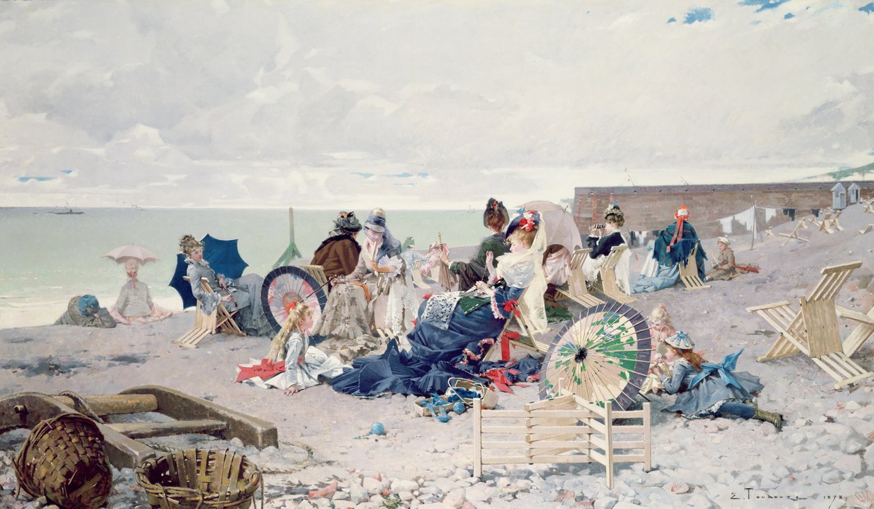 Beach Yportban, 1878 alkotó: Edouard Toudouze