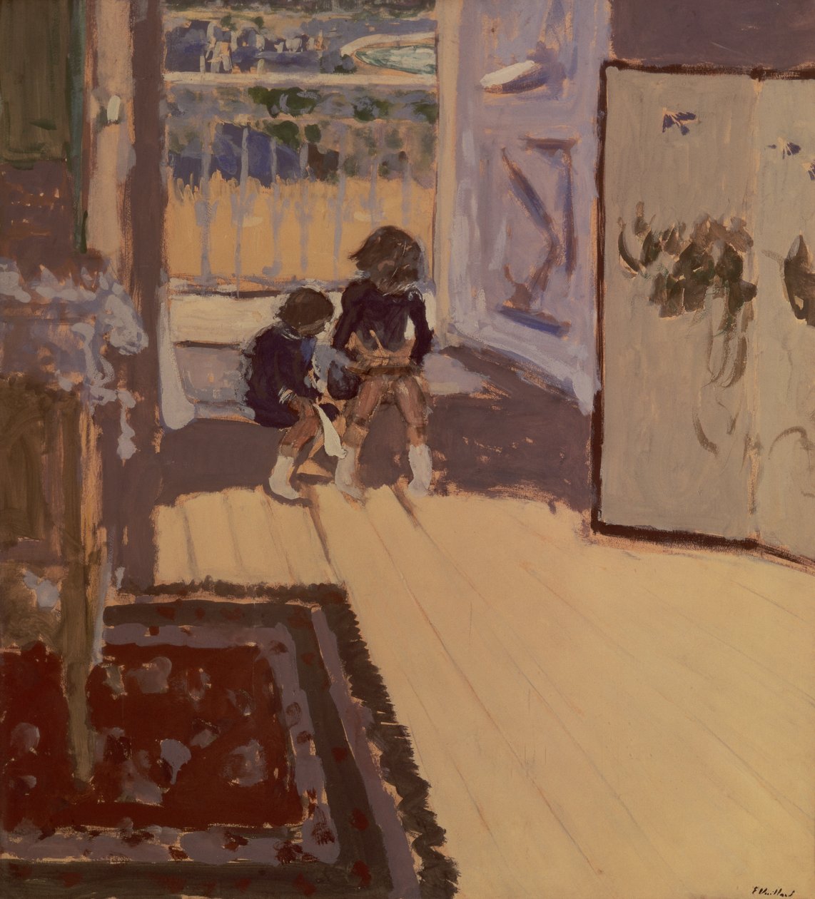 Gyerekek a szobában, 1893 (olaj, karton) alkotó: Edouard Vuillard