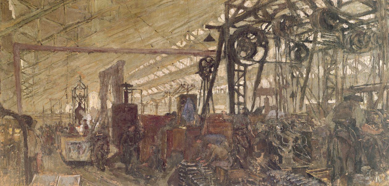 Lőszergyár belseje, 1916-17 (tempera, vászon) alkotó: Edouard Vuillard