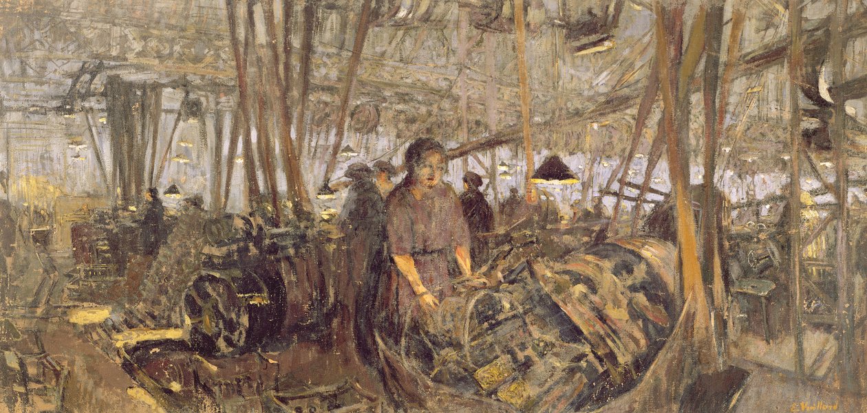 Egy lőszergyár belseje: The Forge, 1916-17 (tempera, vászon) alkotó: Edouard Vuillard