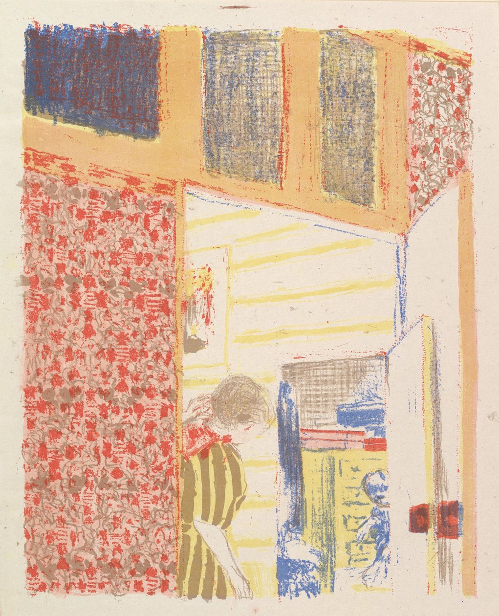Interior with Pink Wallpaper III, a Tájképek és belső terek sorozatból, 1899 alkotó: Edouard Vuillard