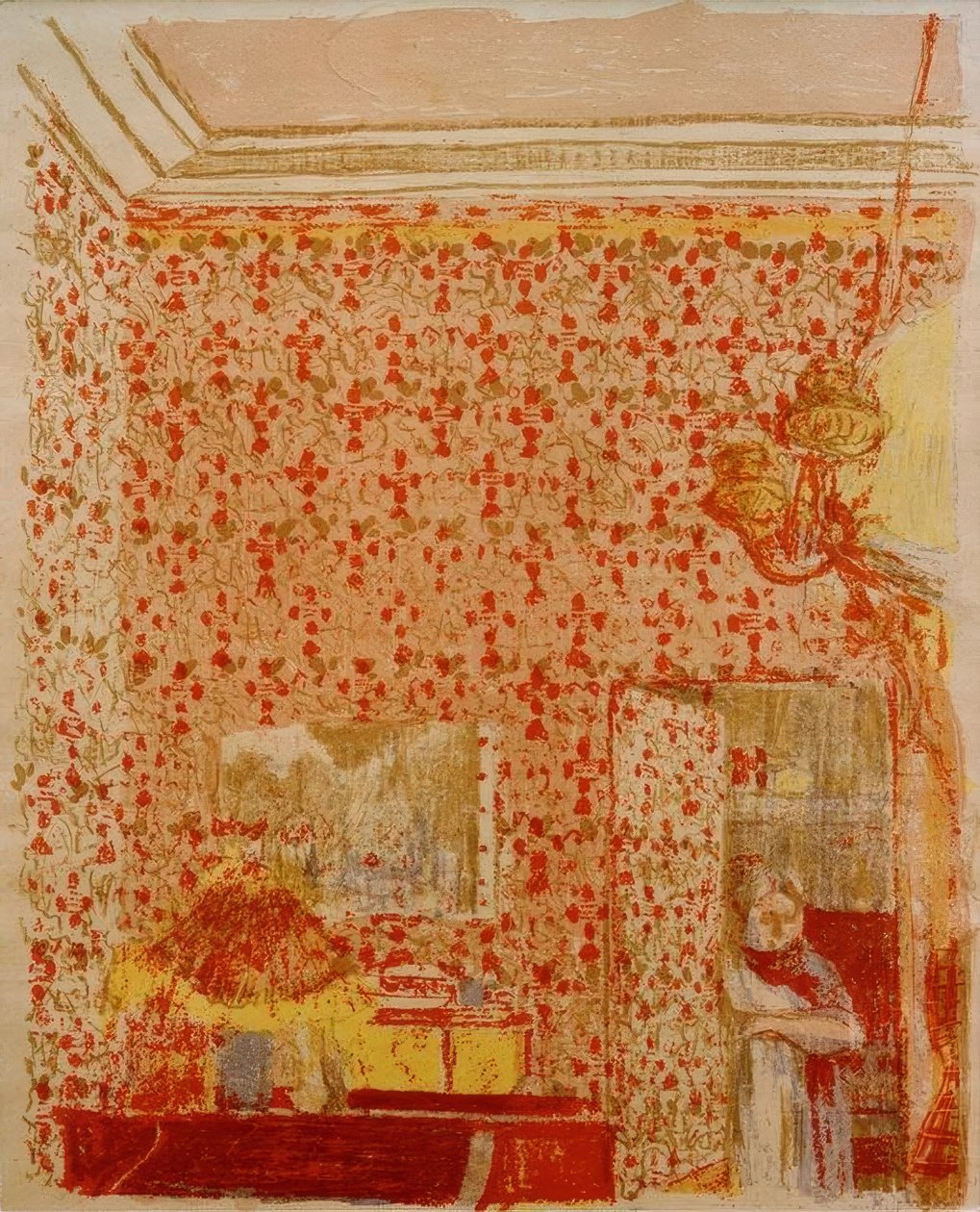 Belső rózsaszín függőkkel I alkotó: Edouard Vuillard