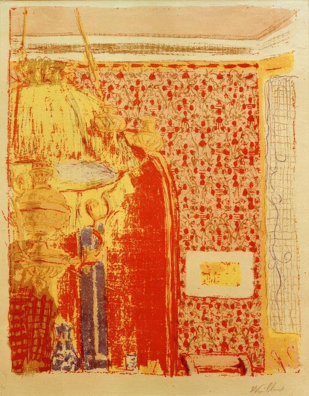 Belseje rózsaszín függőkkel II alkotó: Edouard Vuillard