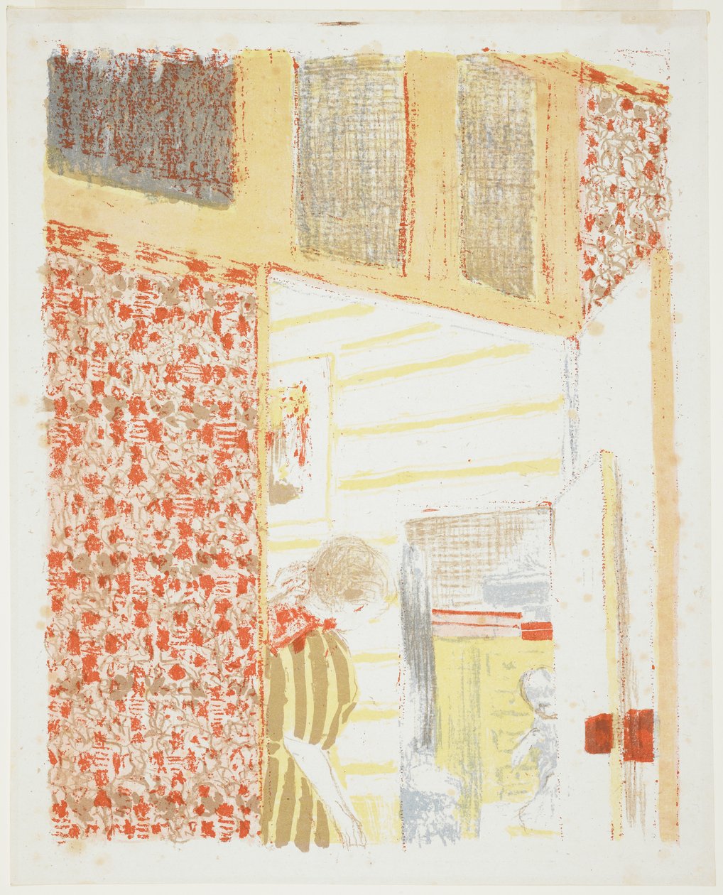 Belső tér rózsaszín függönyökkel III, 1899 alkotó: Edouard Vuillard