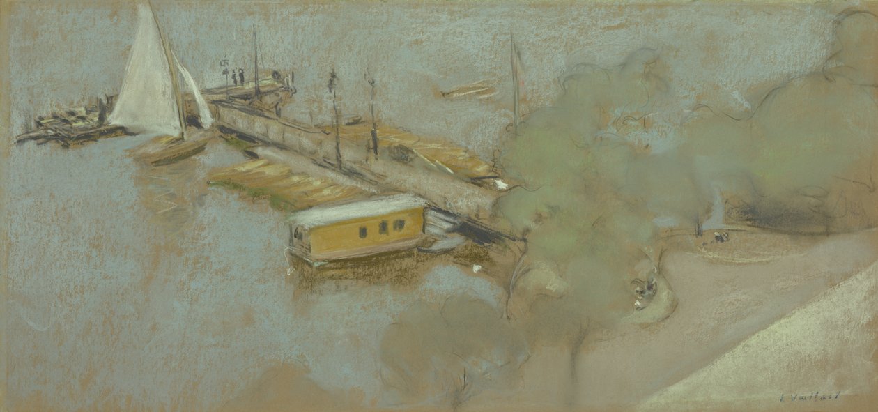 Móló az Aussenalsteren, 1913 (pasztell, karton) alkotó: Edouard Vuillard