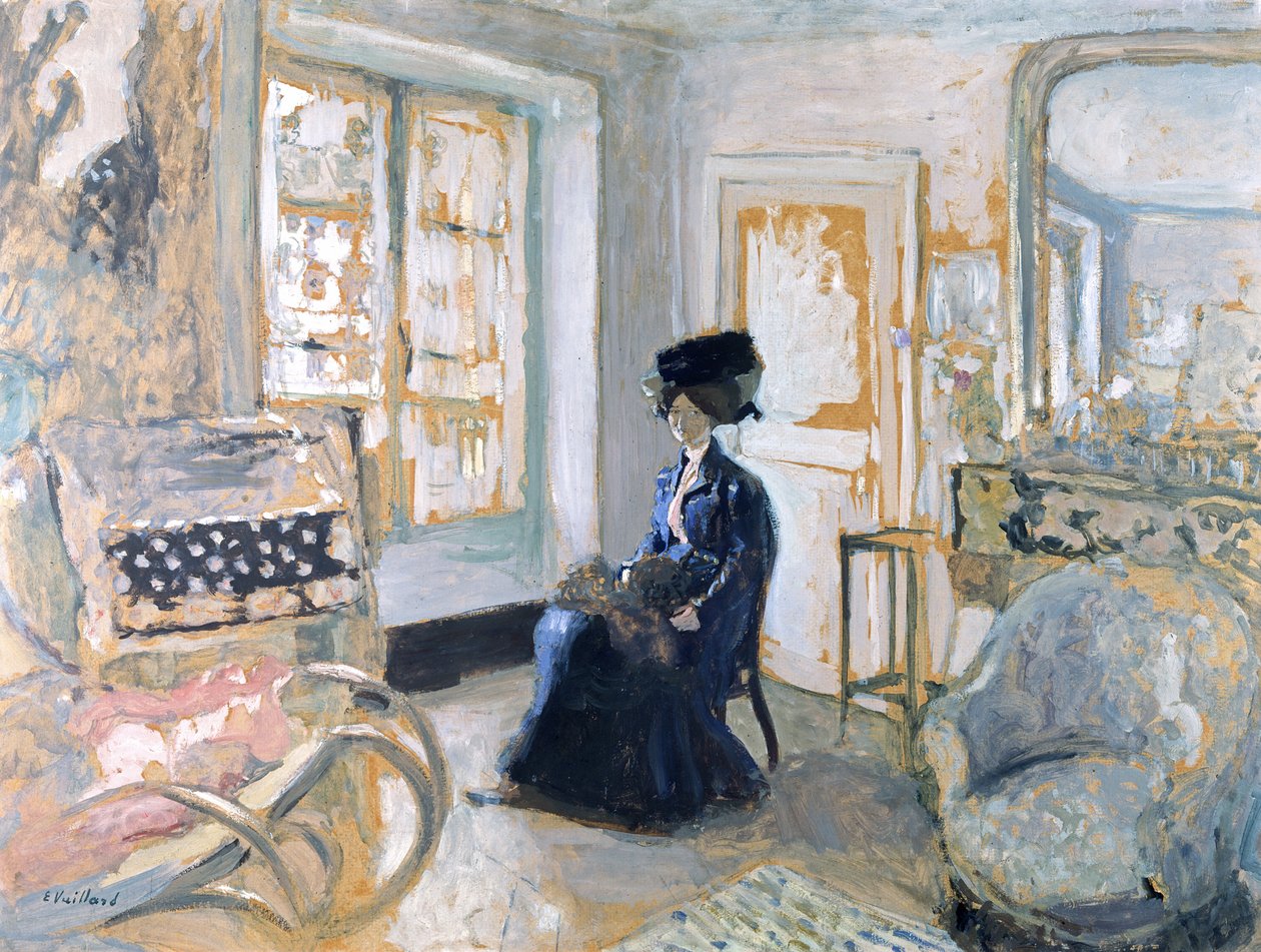Kék ruhás modell (olaj és tempera) alkotó: Edouard Vuillard