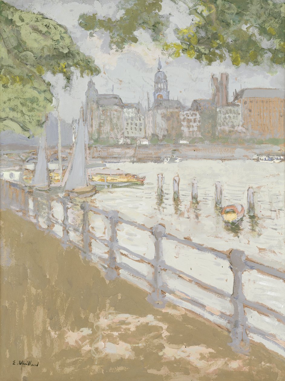 Kilátás a Binnenalsterre, 1913 (gouache a kártyán) alkotó: Edouard Vuillard