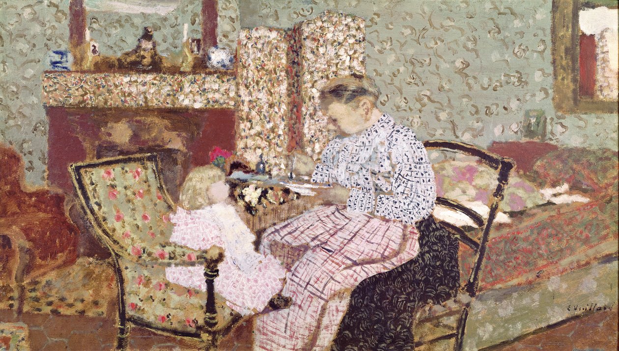 Gyermeket tápláló nő (Annette, Ker Xavier Roussel lánya) 1901 (olaj a panelre szerelt kártyán) alkotó: Edouard Vuillard