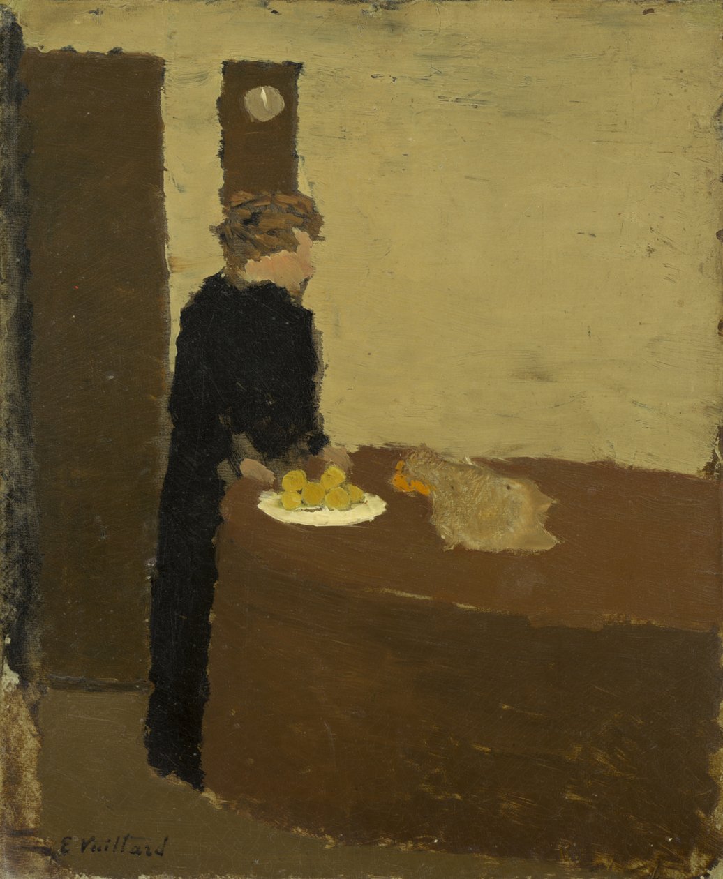 Fekete ruhás nő, 1891 körül (olaj, karton) alkotó: Edouard Vuillard