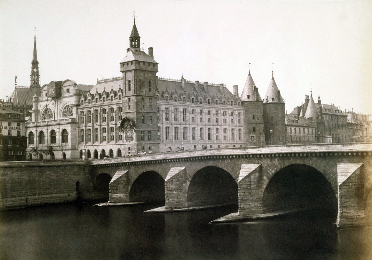 A Conciergerie és a Pont au Change, 1854 körül (fotó) alkotó: Edouard Denis Baldus