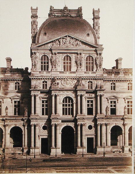 A Louvre Richelieu pavilonja (f/w fotó) alkotó: Edouard Denis Baldus