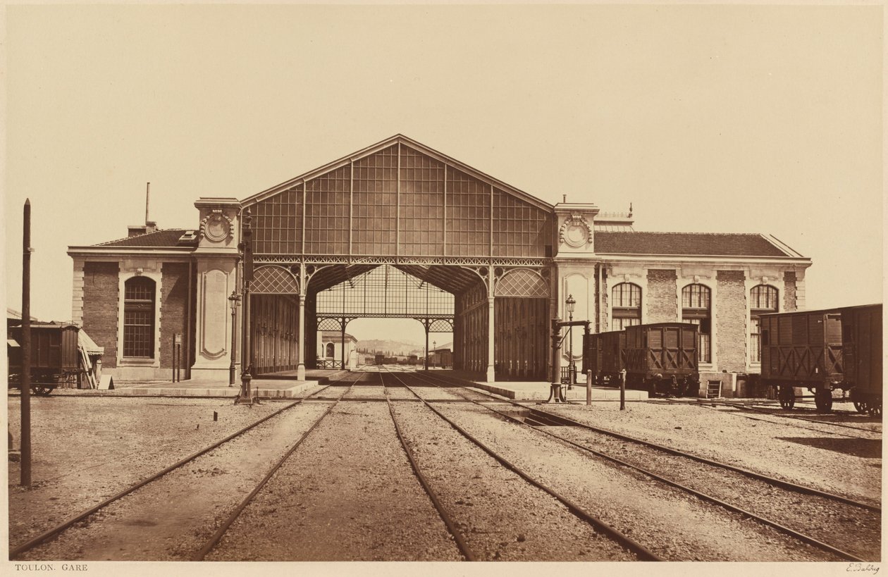 Toulon, Gare (Toulon, vasútállomás),1861 vagy később (fénykép) alkotó: Edouard Denis Baldus