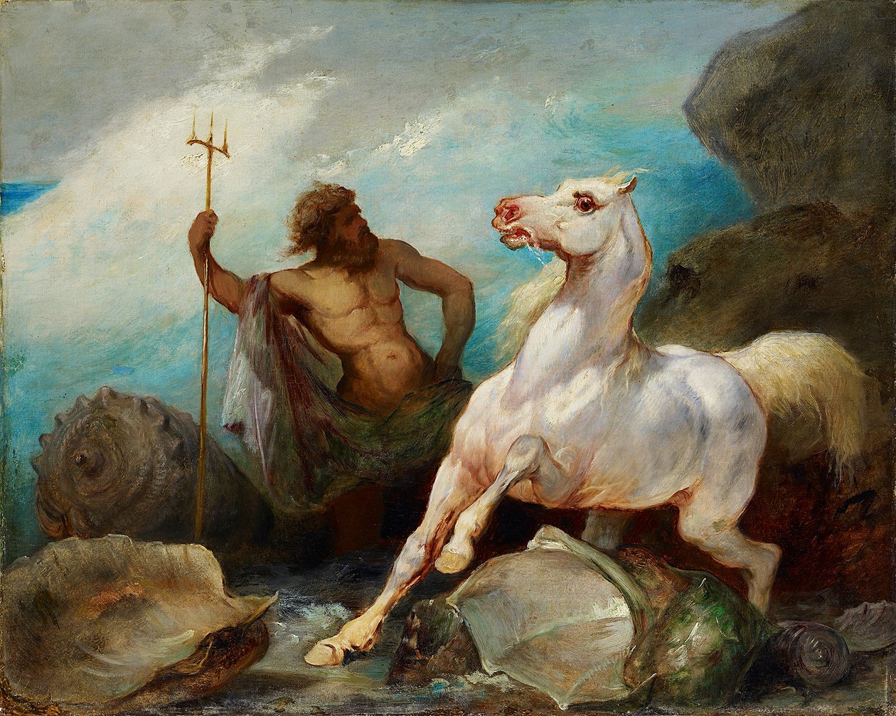 A Neptunusz megteremti a lovat, 1845 körül alkotó: Édouard Alexandre Odier