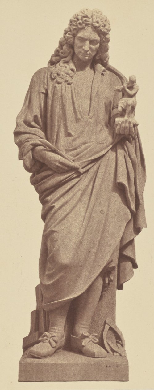 ["Coysevox", Jules Droz szobra, a Louvre díszítése, Párizs] alkotó: Édouard Baldus