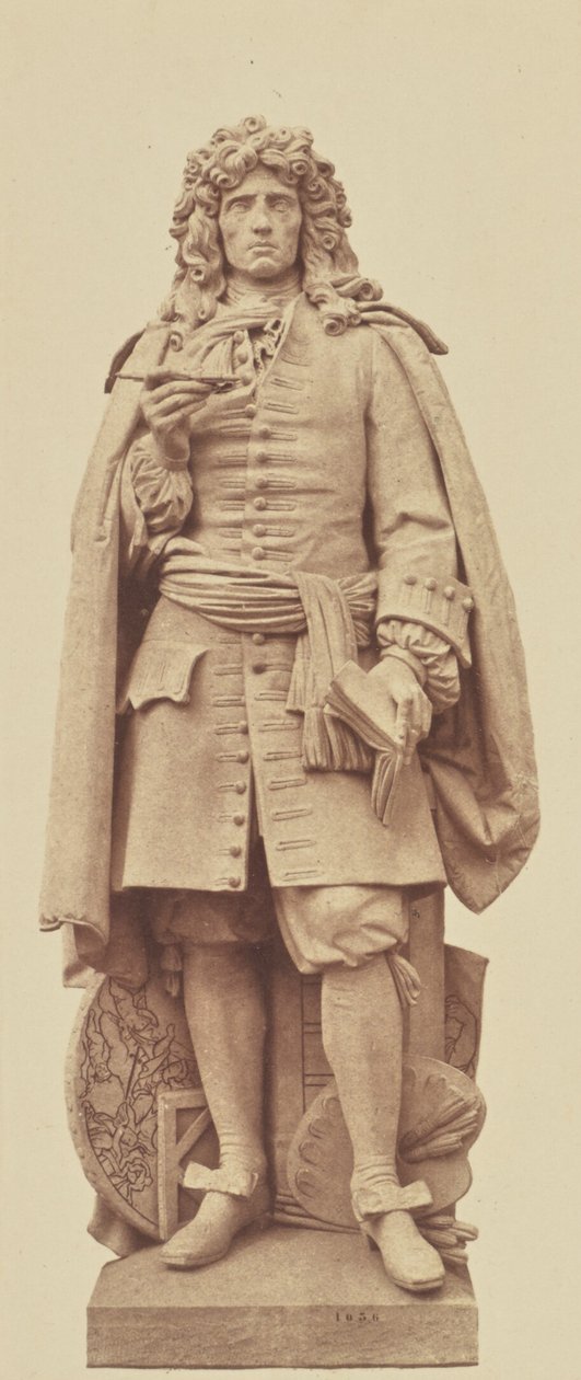 ["Mignard", Jean Baptiste Joseph de Bay szobra, a Louvre díszítése, Párizs] alkotó: Édouard Baldus