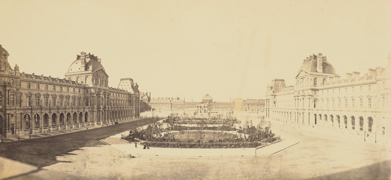 [A Cour Napoléon a Tuileriák felé nézve, Louvre, Párizs] alkotó: Édouard Baldus