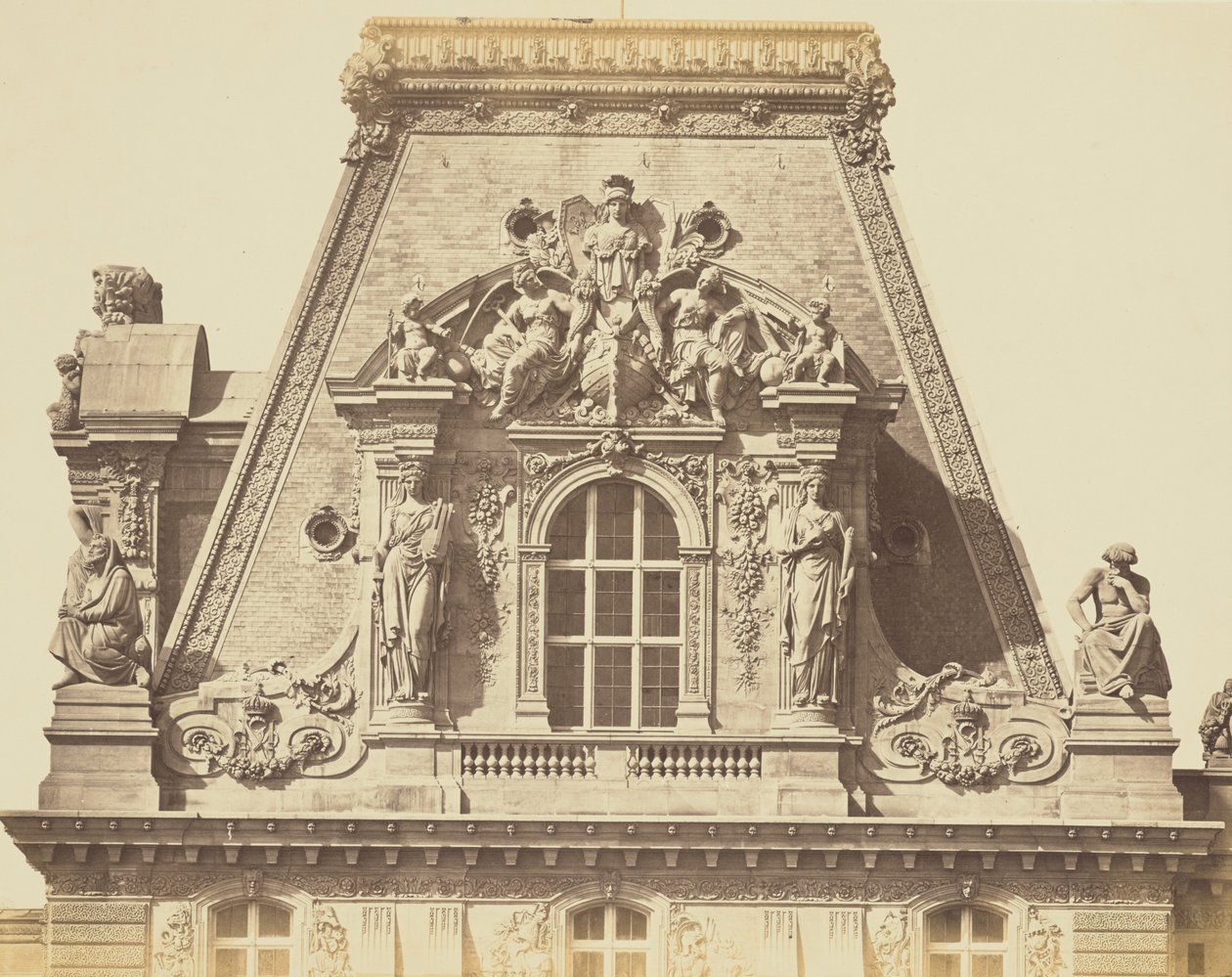 [A párizsi Louvre Turgot pavilonjának teteje] alkotó: Édouard Baldus