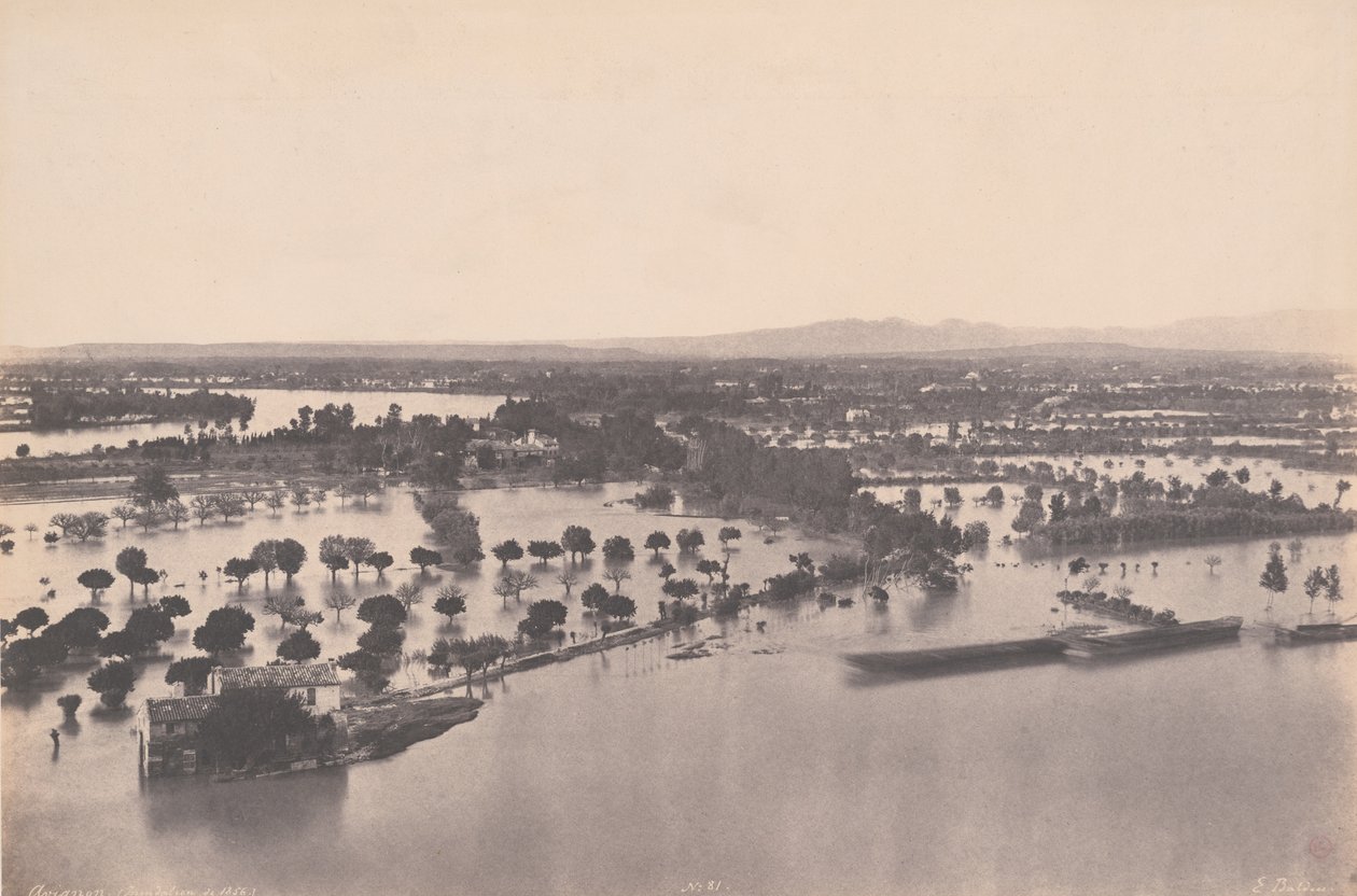 Avignon (1856-os árvíz) alkotó: Edouard Denis Baldus
