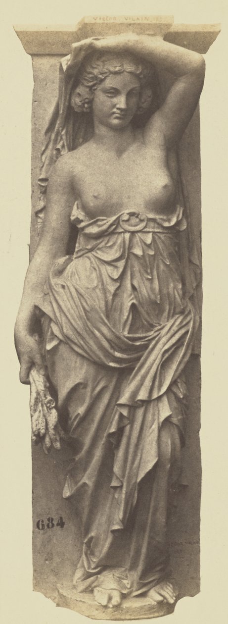 Victor Vilain Caryatidája, a Louvre dekorációja, Párizs alkotó: Edouard Denis Baldus
